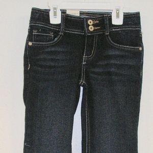 GIRLS L.e.i. NAVY JEANS, FLARE, SIZE 6X, NWT